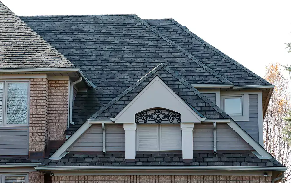 Finished shingle roof with new soffit and fascia